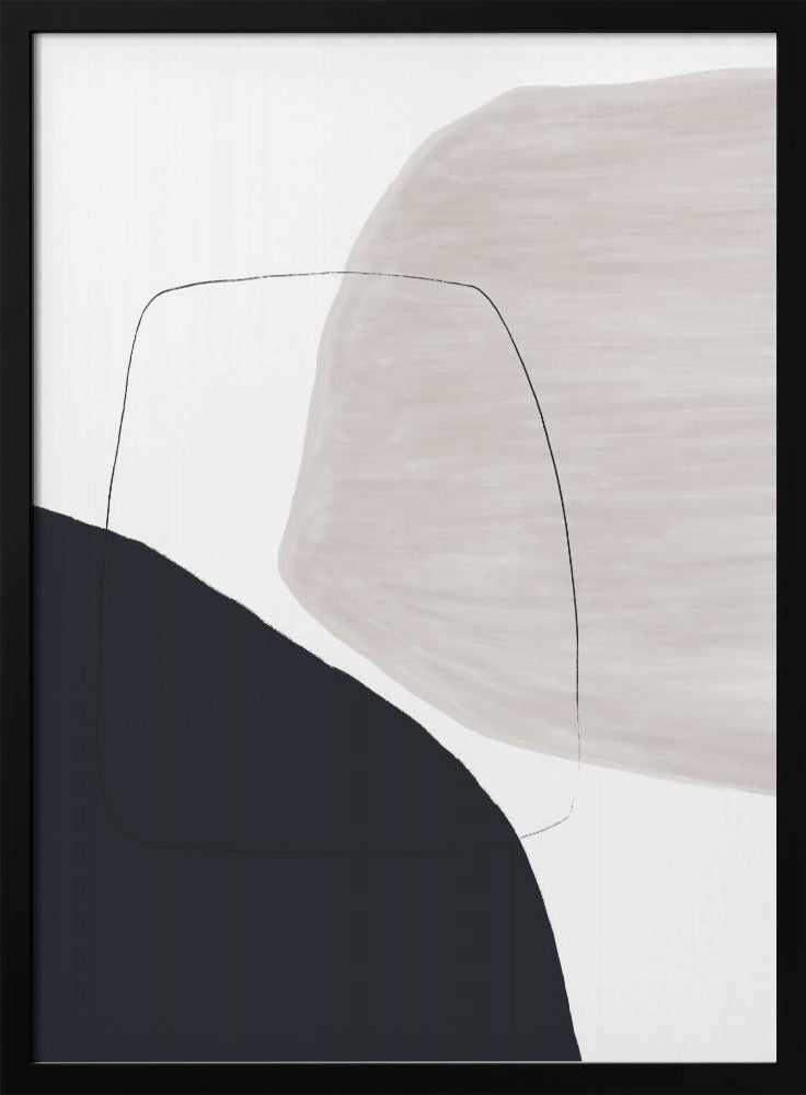 Abstraktes Kunstwerk in sanften Beige- und Brauntönen | Poster