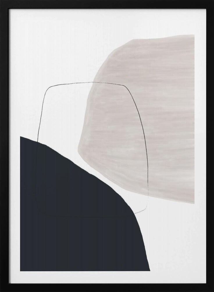 Abstraktes Kunstwerk in sanften Beige- und Brauntönen | Poster