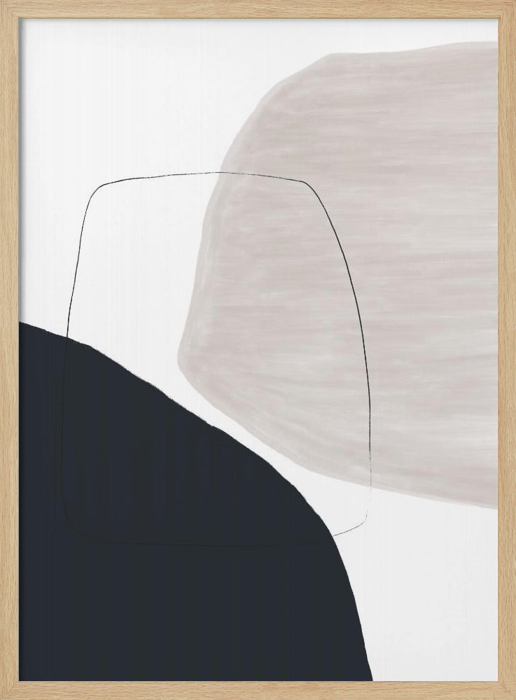 Abstraktes Kunstwerk in sanften Beige- und Brauntönen | Poster