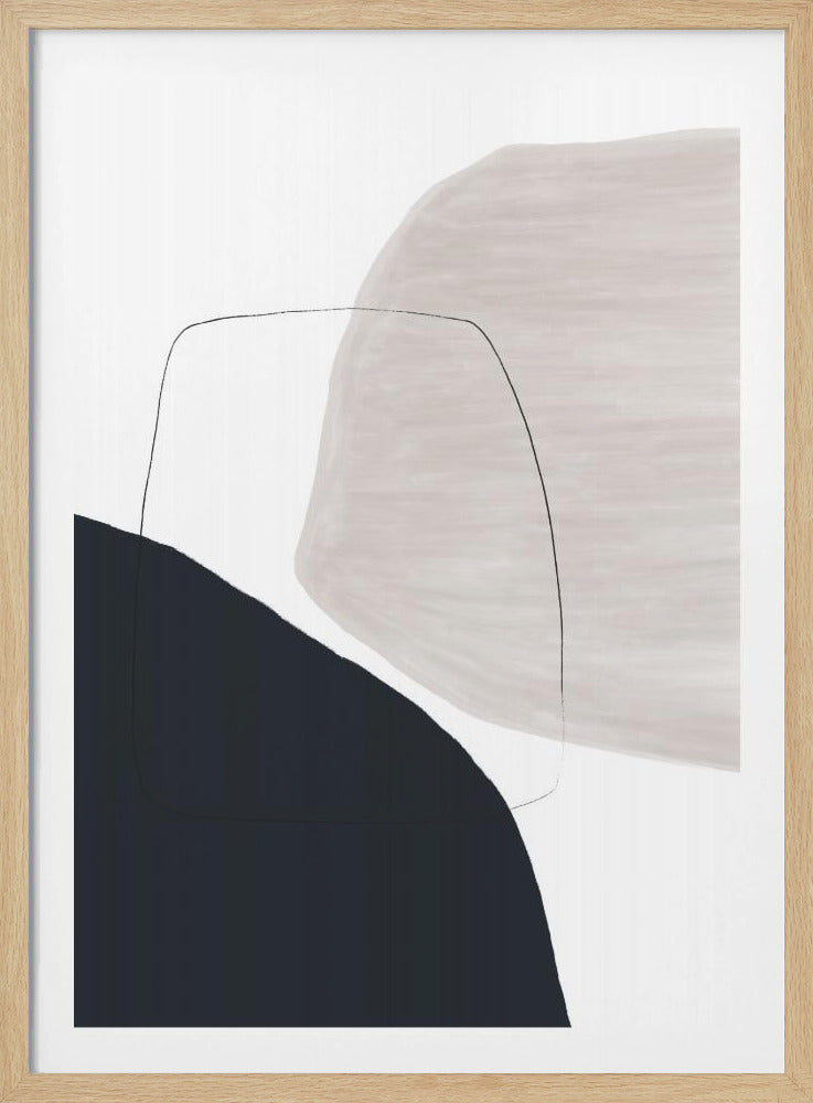 Abstraktes Kunstwerk in sanften Beige- und Brauntönen | Poster
