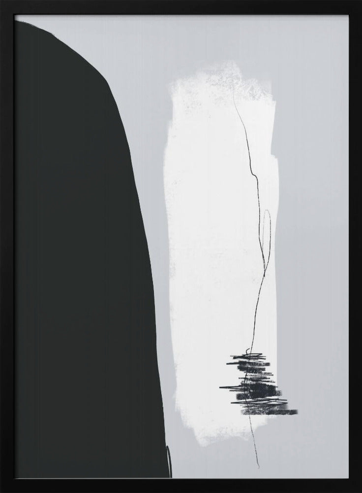Schwarze Form vor hellem Hintergrund | Poster