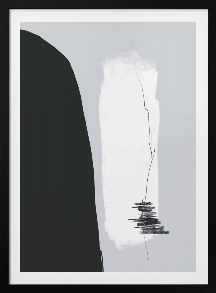 Schwarze Form vor hellem Hintergrund | Poster