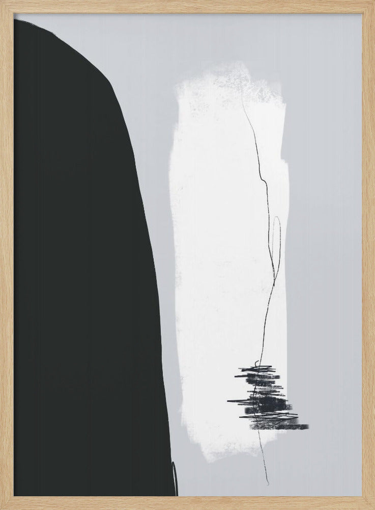 Schwarze Form vor hellem Hintergrund | Poster