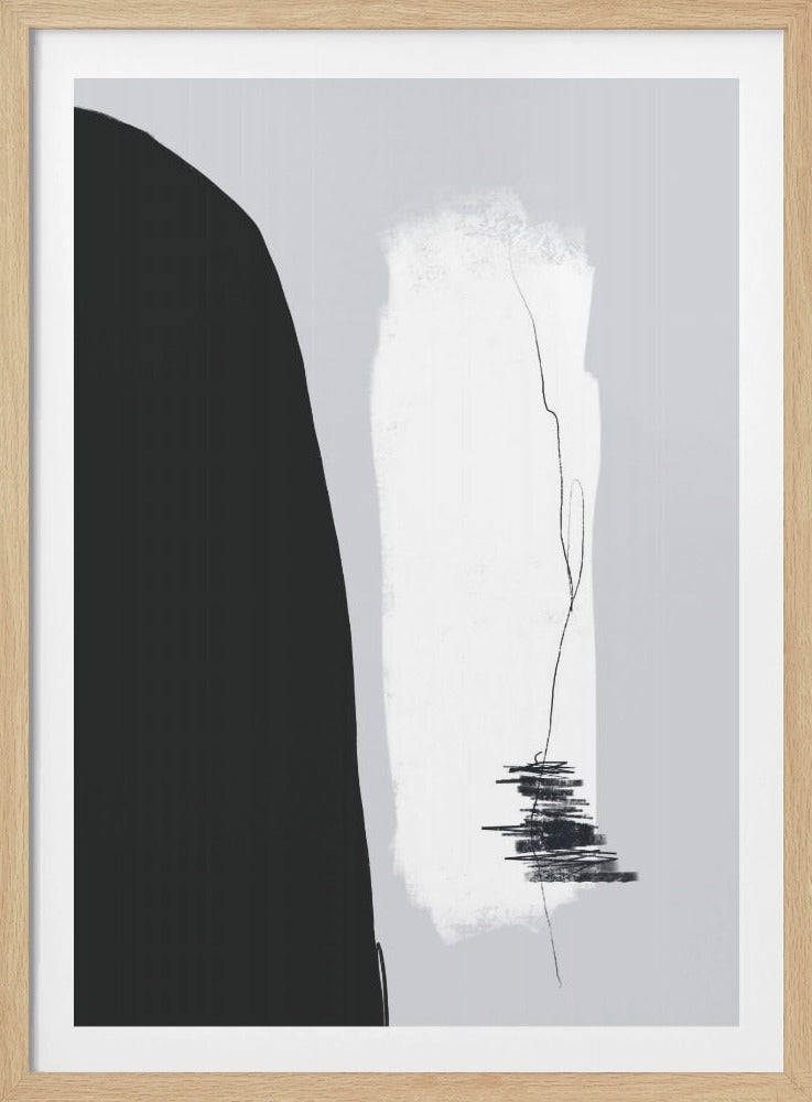 Schwarze Form vor hellem Hintergrund | Poster