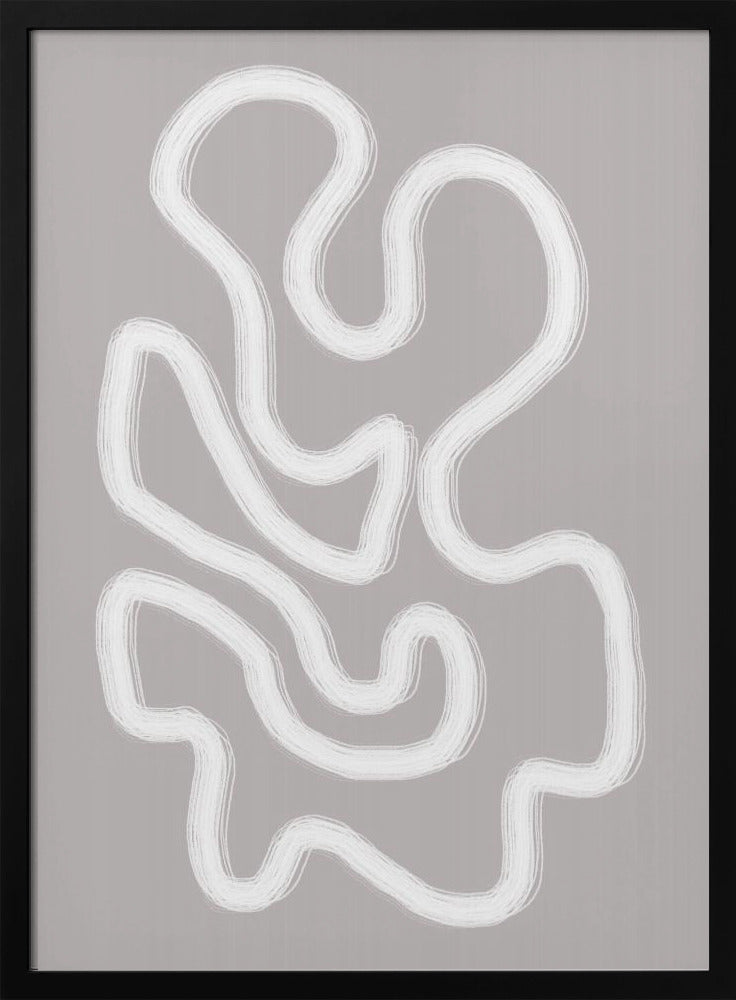 Abstrakte Kunst mit fließenden weißen Linien | Poster