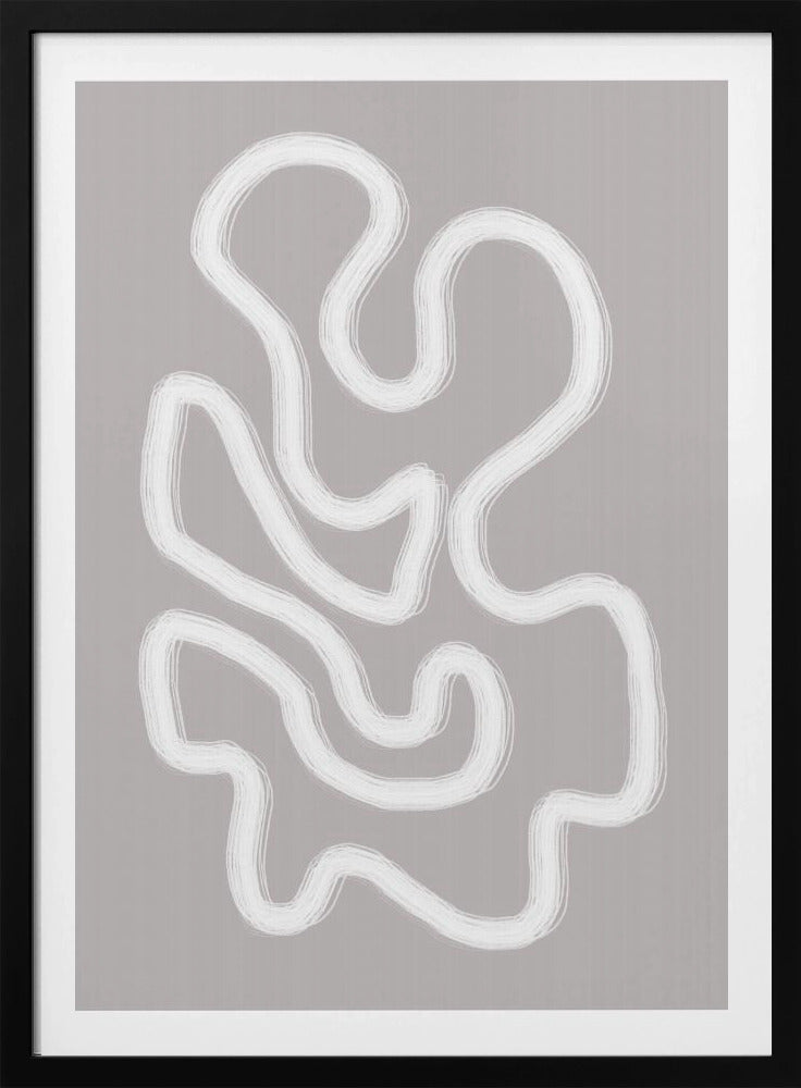 Abstrakte Kunst mit fließenden weißen Linien | Poster
