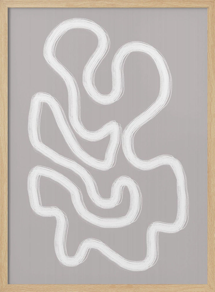 Abstrakte Kunst mit fließenden weißen Linien | Poster