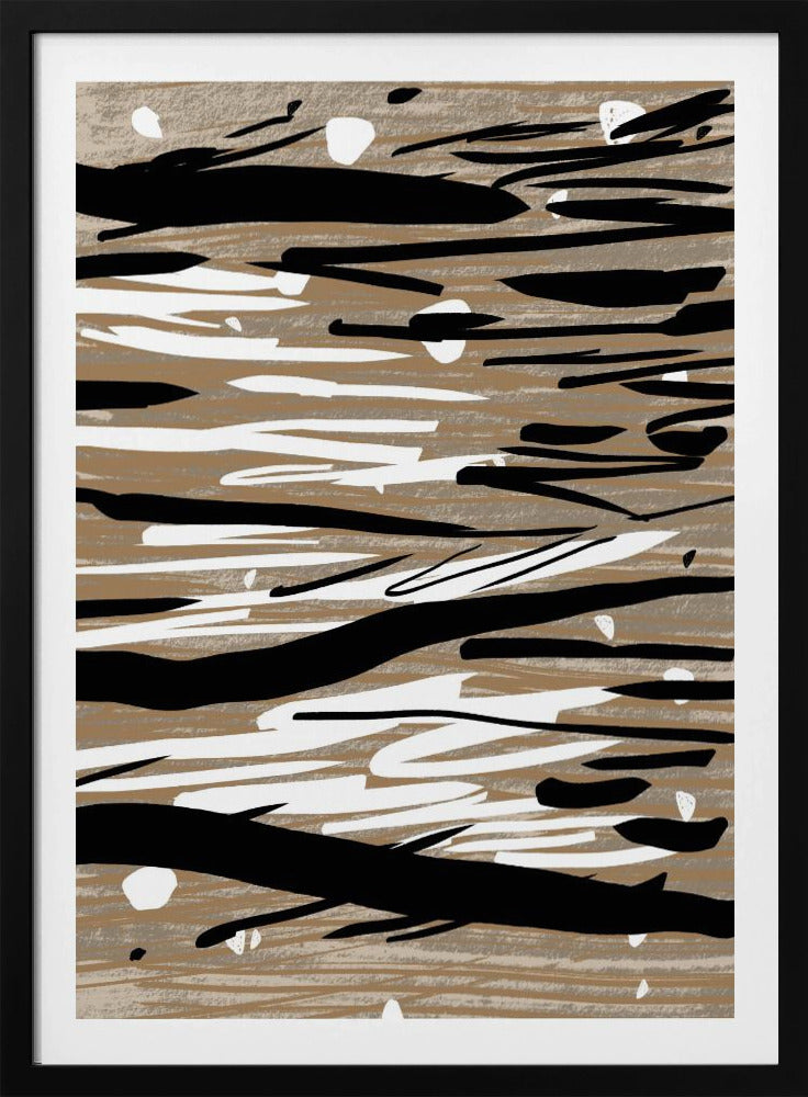 Schwarz-weiße Pinselstriche | Poster
