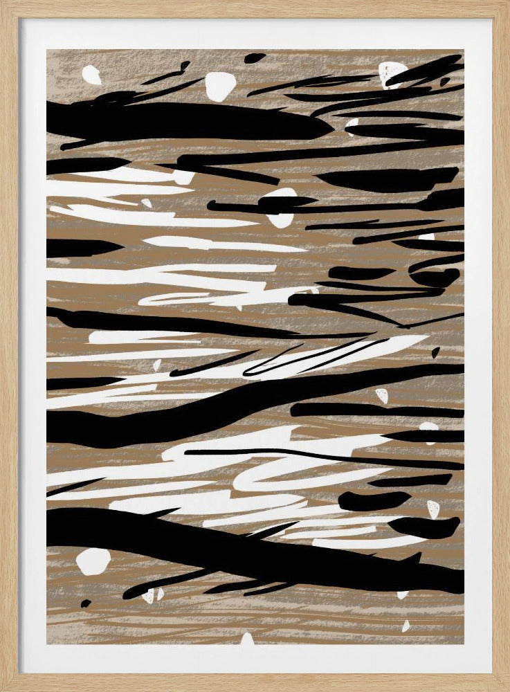 Schwarz-weiße Pinselstriche | Poster