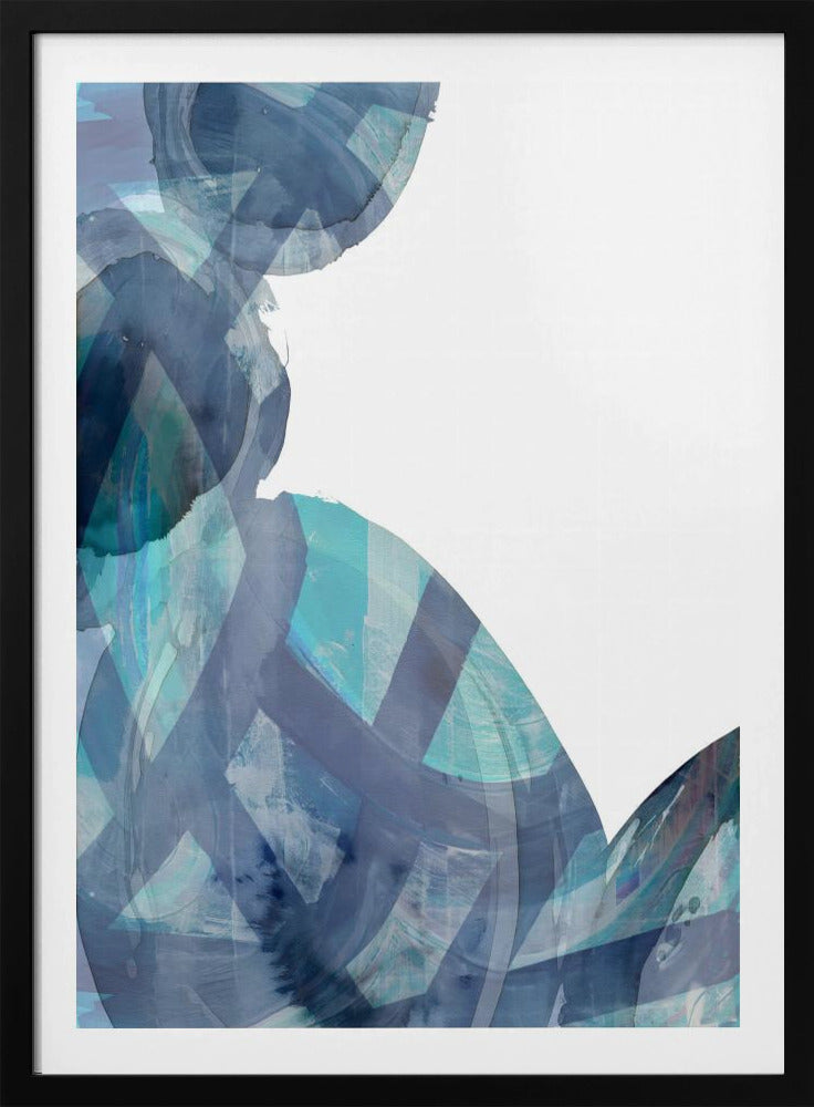 Blaue abstrakte Wirbel 1 | Poster