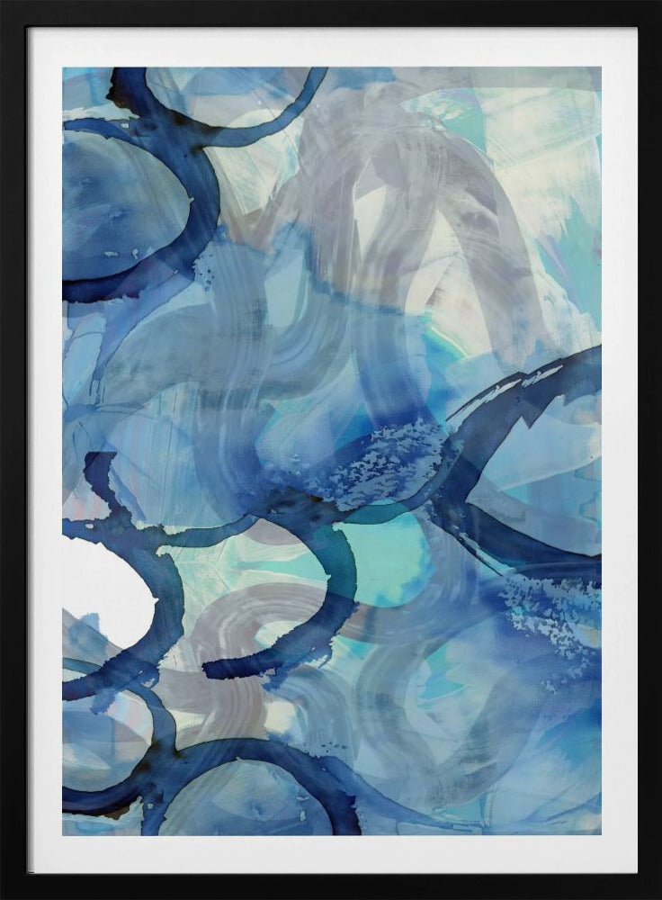 Blaue abstrakte Wirbel 2 | Poster