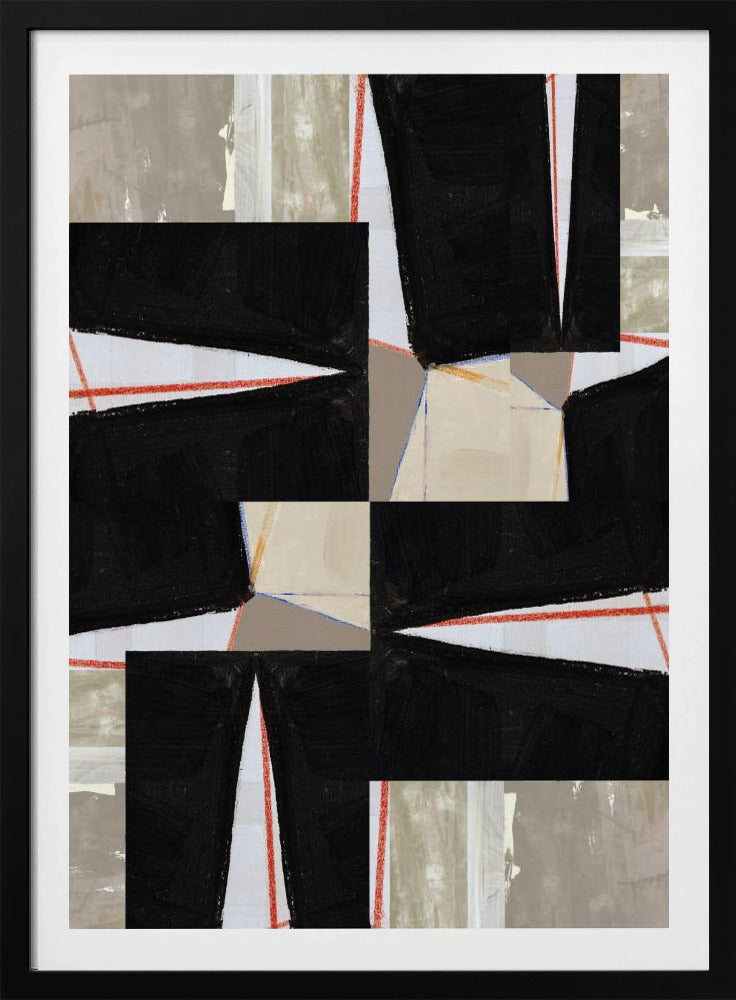 Abstraktes schwarzes Puzzle 1 | Poster