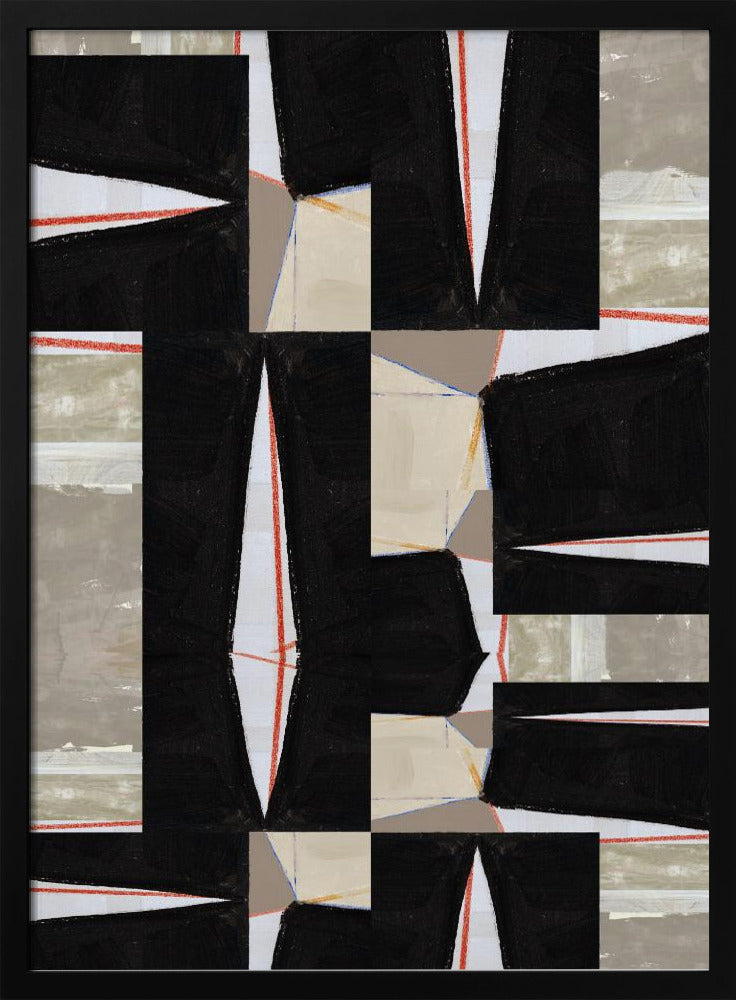 Abstraktes schwarzes Puzzle 2 | Poster
