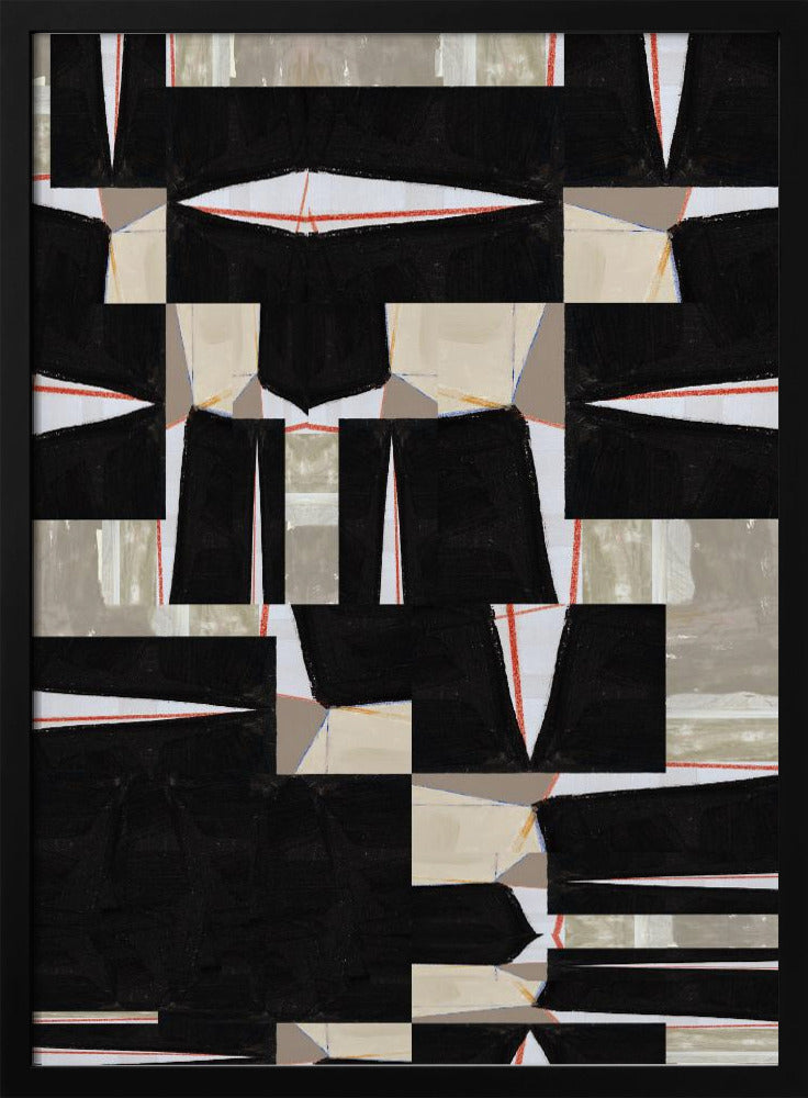Abstraktes schwarzes Puzzle 3 | Poster