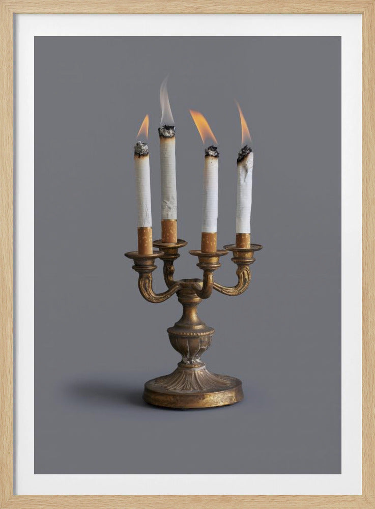 Rauchender Kerzenständer | Poster