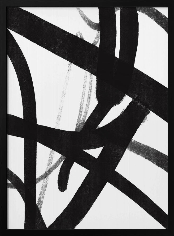 Kräftige schwarze Pinselstriche | Poster