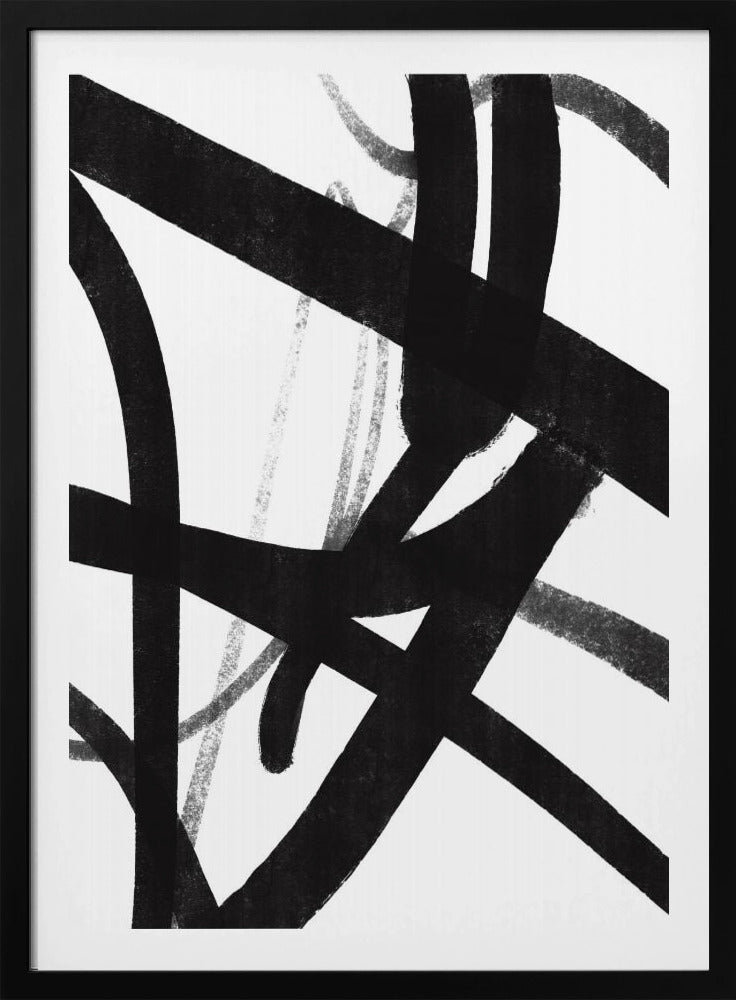 Kräftige schwarze Pinselstriche | Poster