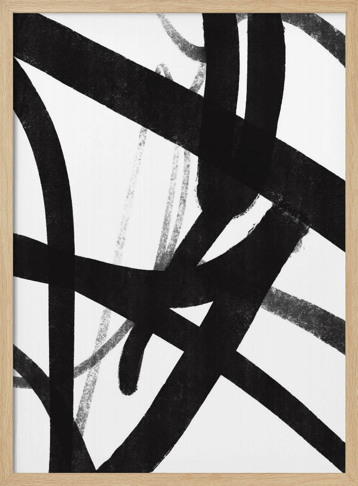 Kräftige schwarze Pinselstriche | Poster
