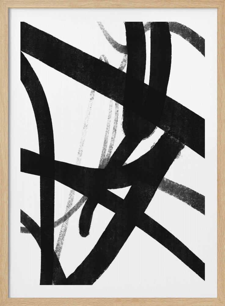 Kräftige schwarze Pinselstriche | Poster