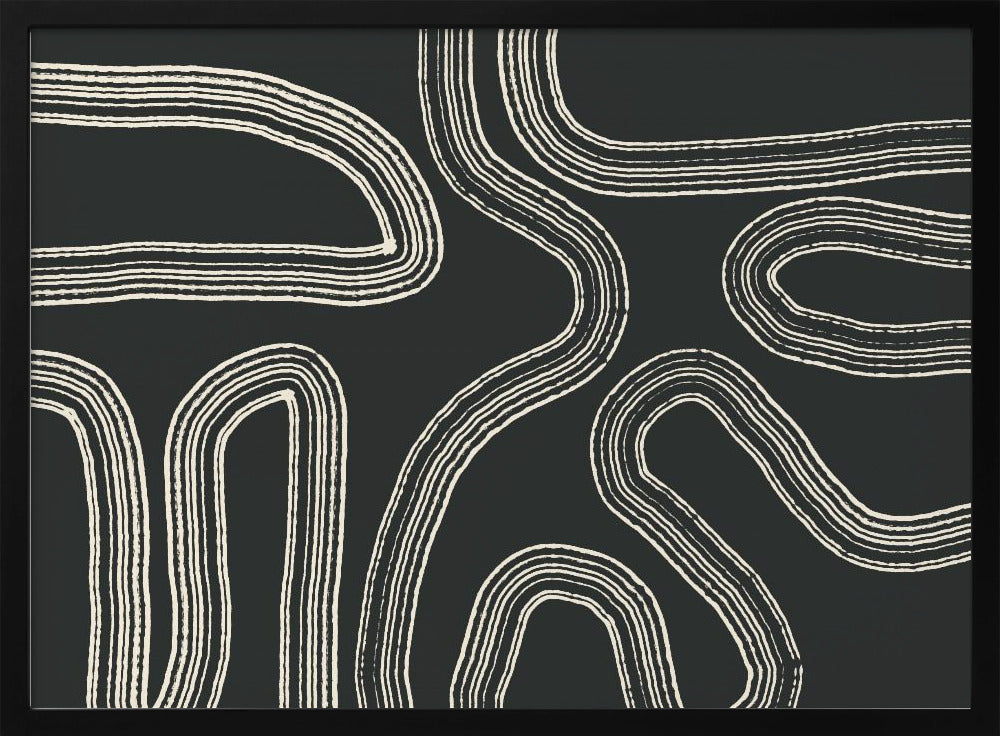 Schwarz-weiße Linienmuster | Poster