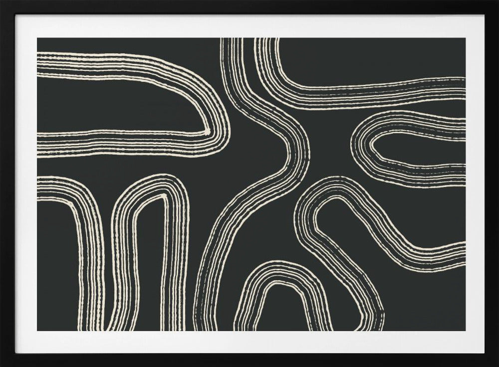 Schwarz-weiße Linienmuster | Poster