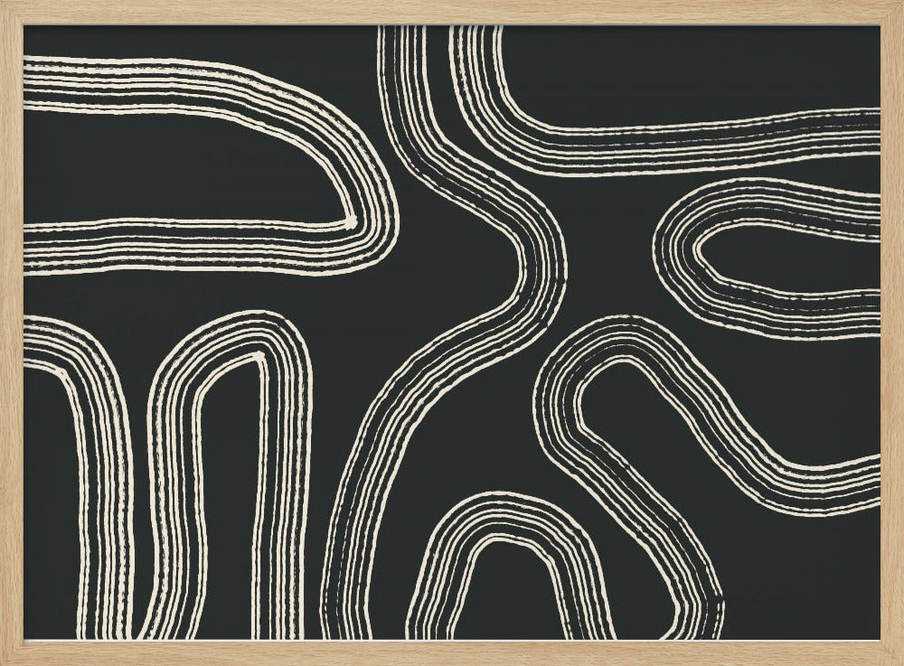 Schwarz-weiße Linienmuster | Poster