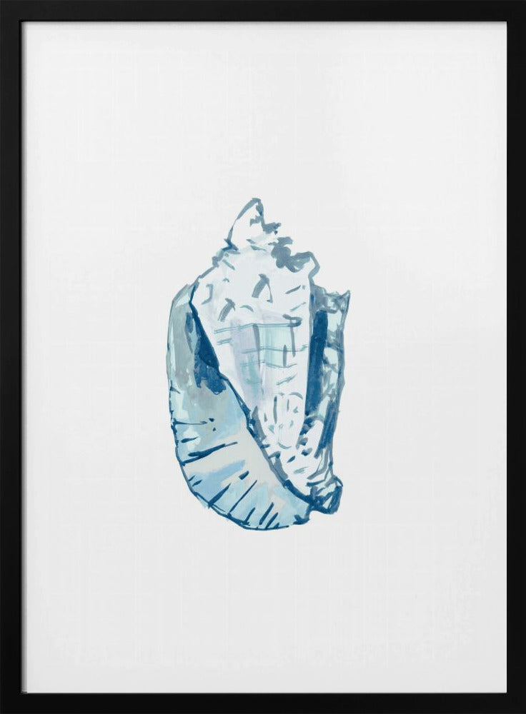 Blaue Muschel auf weißem Hintergrund Nr. 6 | Poster