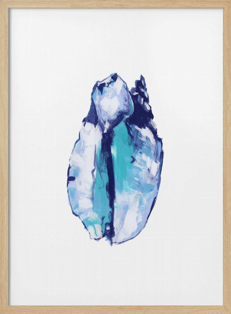 Blaue Muschel auf weißem Hintergrund Nr. 5 | Poster