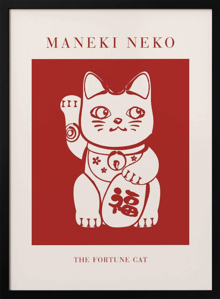 Maneki-Neko Katze Rot | Poster