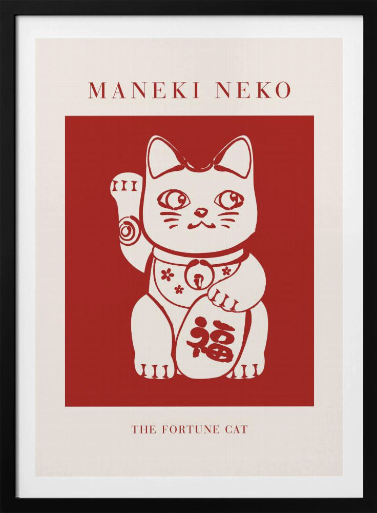 Maneki-Neko Katze Rot | Poster