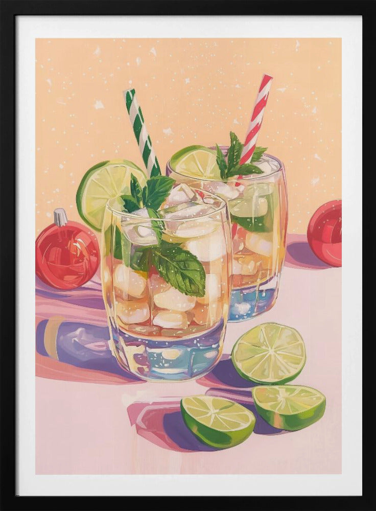 Mojito Sommercocktails mit Limette und Minze | Poster