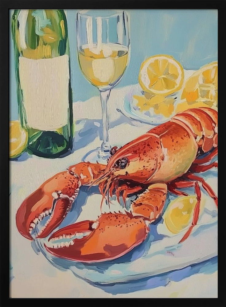 Stillleben mit Hummer und Wein | Poster