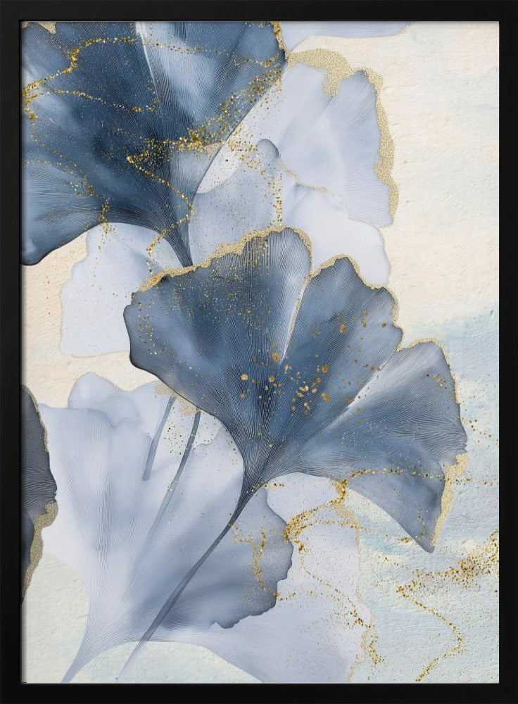 Blaue Ginkgoblätter 2 | Poster