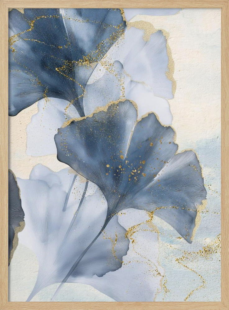 Blaue Ginkgoblätter 2 | Poster