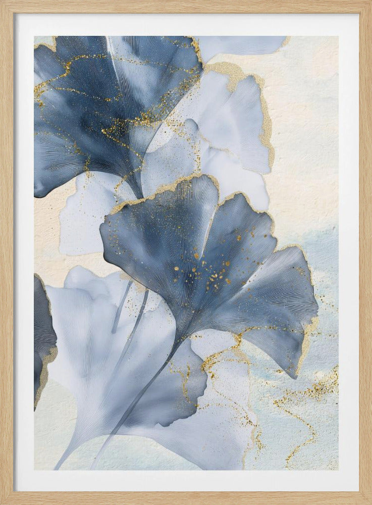 Blaue Ginkgoblätter 2 | Poster