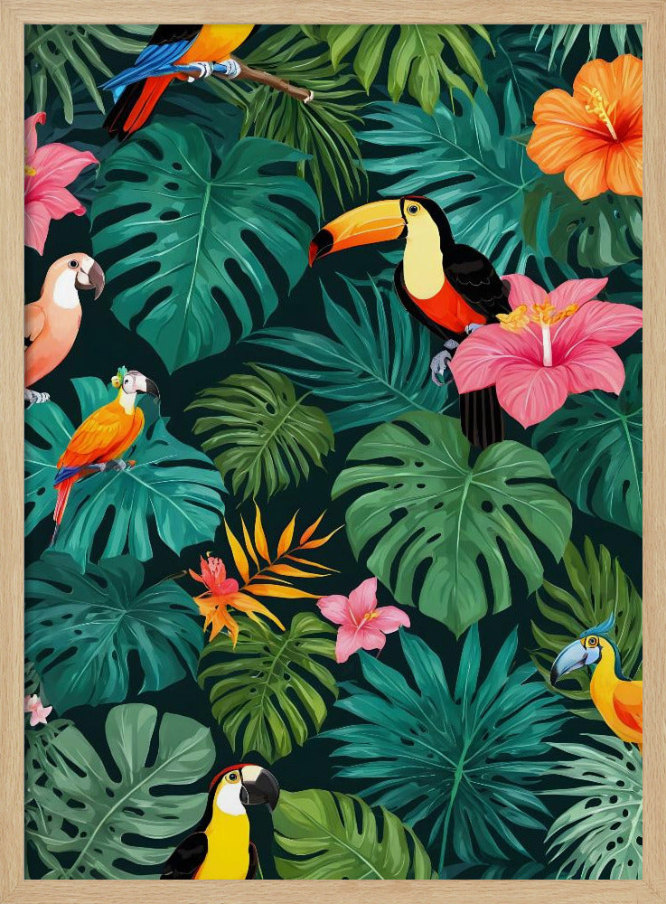 Tropisches Paradies-Dschungelmuster | Poster
