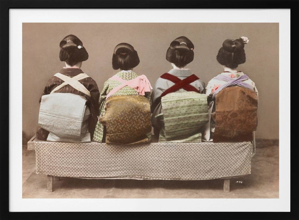 Zeigt Rückenstil (19. 20. Jahrhundert) Sitzende japanische Frau | Poster