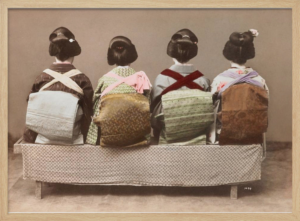 Zeigt Rückenstil (19. 20. Jahrhundert) Sitzende japanische Frau | Poster