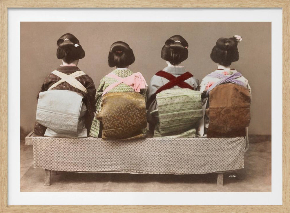 Zeigt Rückenstil (19. 20. Jahrhundert) Sitzende japanische Frau | Poster