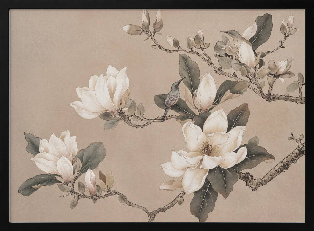 Chinoiserie Magnolienvogel 001 | Poster