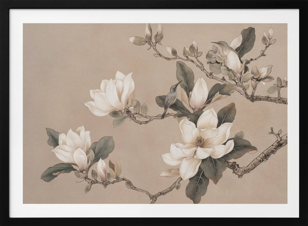 Chinoiserie Magnolienvogel 001 | Poster