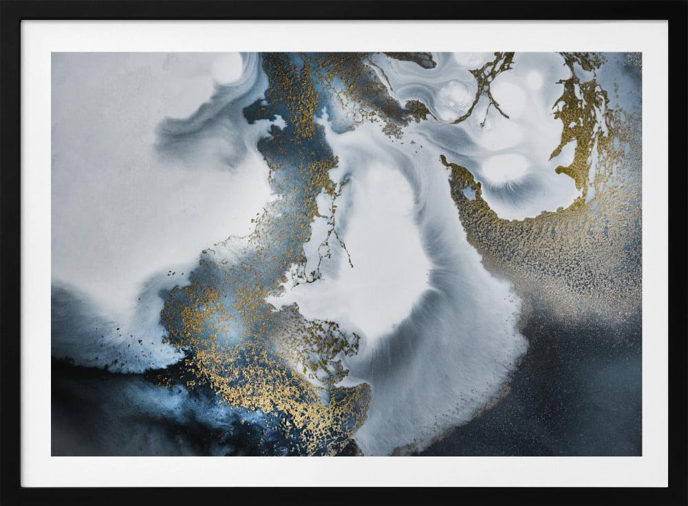 Schwarz-Weiß und Gold „Midnight Motion“ | Poster