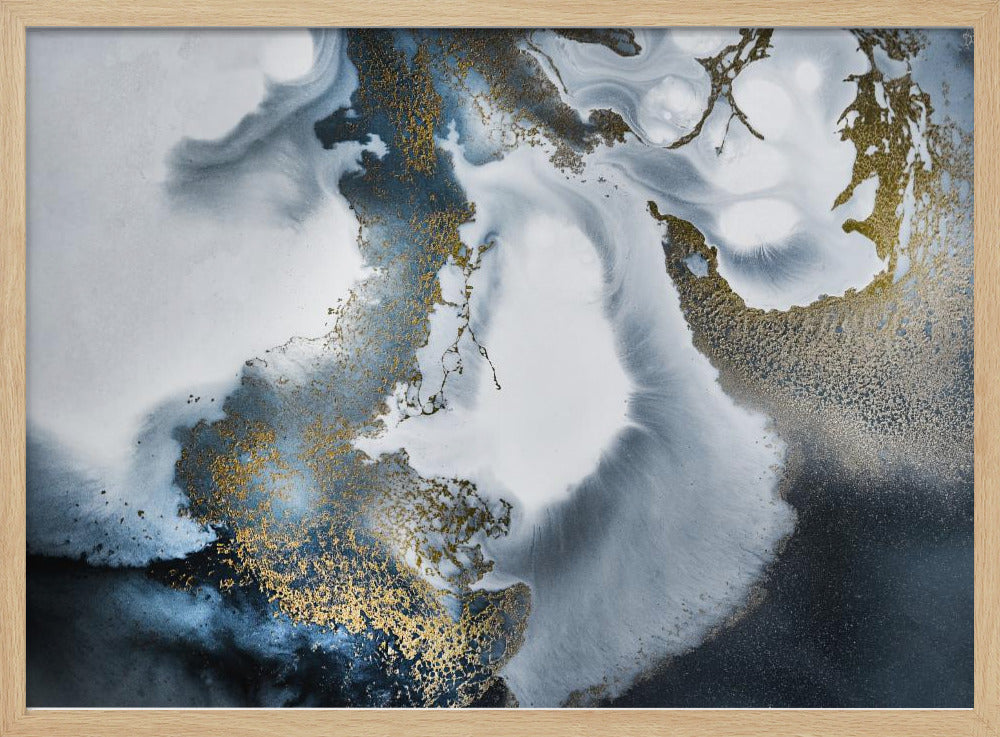 Schwarz-Weiß und Gold „Midnight Motion“ | Poster