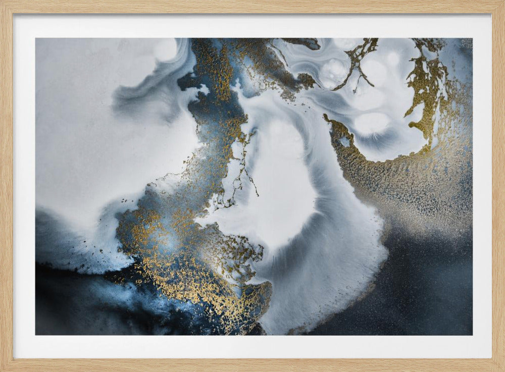 Schwarz-Weiß und Gold „Midnight Motion“ | Poster