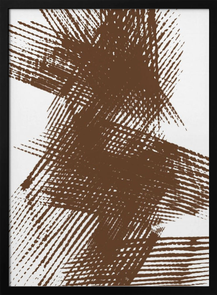 Abstrakte braune sich kreuzende Linien | Poster