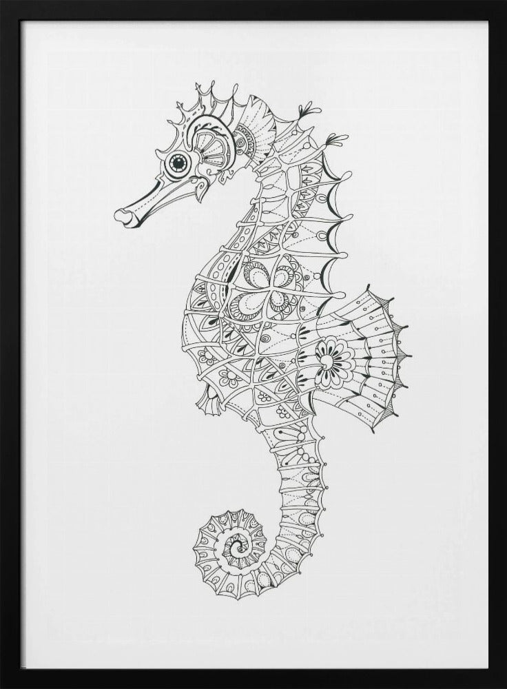 Verziertes Seepferdchen-Design | Poster