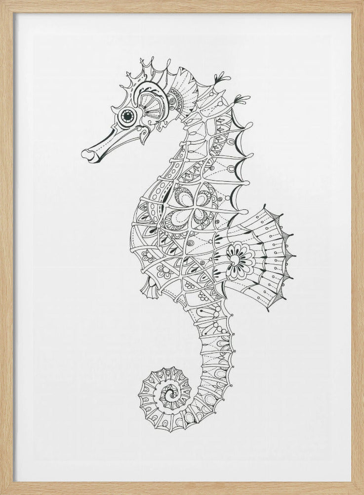 Verziertes Seepferdchen-Design | Poster