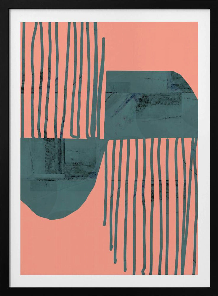 Turquoise &amp; Coral Abstraction 6 | Poster