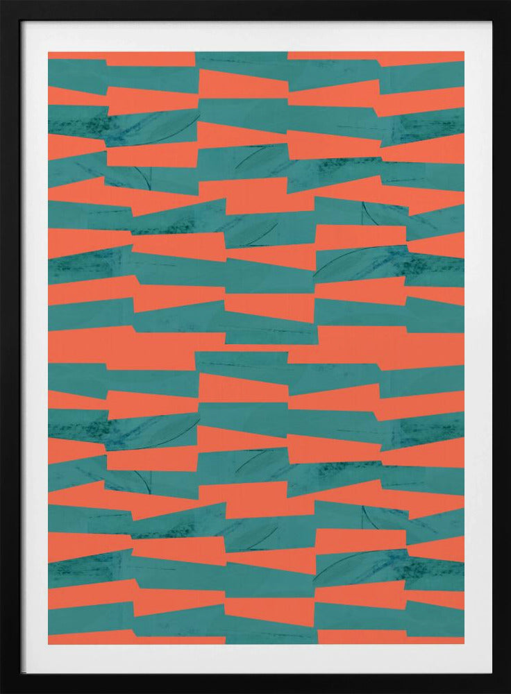 Turquoise &amp; Coral Abstraction 9 | Poster