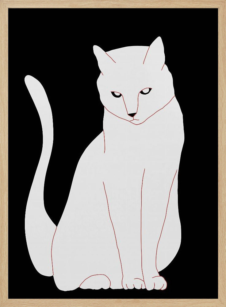 Weiße und schwarze Katze | Poster